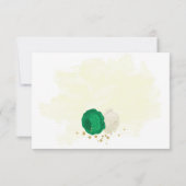 Grüne und weiße Blume, botanische Hochzeit Dankeskarte (Rückseite)