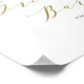 Grüne und weiße Blume Hochzeitsgetränke Bar Poster (Ecke)