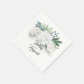 Grüne und weiße Blume Romantische Hochzeit Serviette (Ecke)