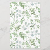 Grüne und weiße Blume Verlobung Einladung (Rückseite)