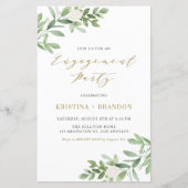 Grüne und weiße Blume Verlobung Einladung (Vorderseite)