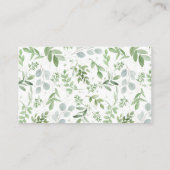 Grüne und weiße Blume Wie viele Corks Game Card Platzkarte (Rückseite)