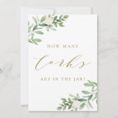 Grüne und weiße Blume Wie viele Korken zeichnen Einladung (Vorderseite)