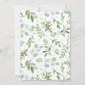 Grüne und weiße Blume Wie viele Korken zeichnen Einladung (Rückseite)