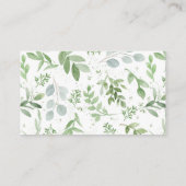 Grüne und weiße Blume Wie viele Küsse Card Begleitkarte (Rückseite)