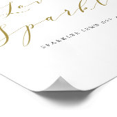 Grüne und weiße Blumen Lassend Liebe Sparkle Weddi Poster (Ecke)