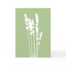 Grüne und weiße Blumen-Silhouette-Grußkarte