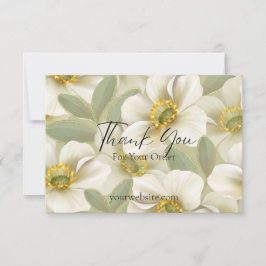 Grüne und weiße Blumenbestellungen Dankeskarte