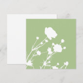 Grüne und Weiße Blumenkarte (Vorne/Hinten)