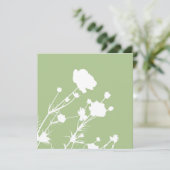 Grüne und Weiße Blumenkarte (Stehend Vorderseite)