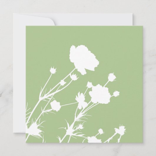 Grüne und Weiße Blumenkarte (Vorderseite)