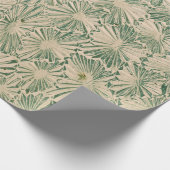 Grüne und weiße Blumentextilien Geschenkpapier (Ecke)