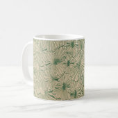 Grüne und weiße Blumentextilien Kaffeetasse (Vorderseite Links)