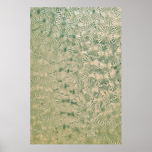 Grüne und weiße Blumentextilien Poster