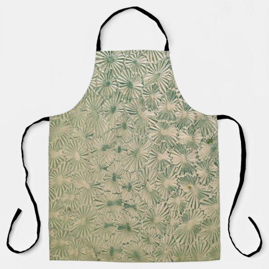 Grüne und weiße Blumentextilien Schürze (Vorderseite)