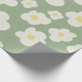 Grüne und weiße Blumenverpackungspapier Geschenkpapier (Ecke)