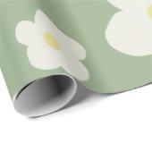 Grüne und weiße Blumenverpackungspapier Geschenkpapier (Rolleneckpunkt)