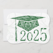 Grüne und weiße Blütendecke 2025 Graduierungsparte Einladung (Vorderseite)
