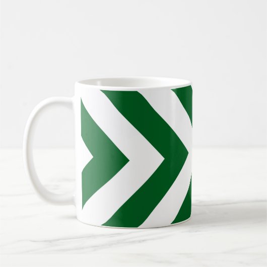 Grüne und weiße Chevronen Kaffeetasse (Links)