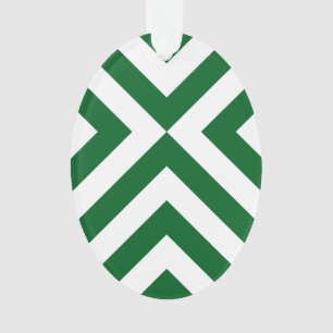Grüne und weiße Chevronen Ornament
