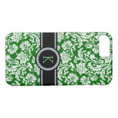 Grüne und weiße Damaskus Weißdiamanten Case-Mate iPhone Hülle (Rückseite (Horizontal))