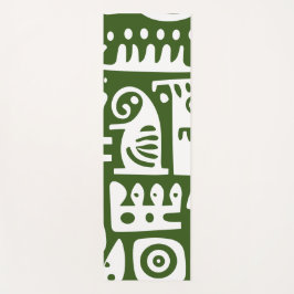 Grüne und weiße Doodles 1 von 4 Yogamatte