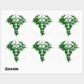 Grüne und Weiße Drachen Runder Aufkleber (Blatt)