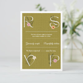 Grüne und weiße florale dekorative RSVP-Hochzeit RSVP Karte