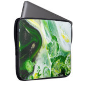 Grüne und weiße Flüssigkeit Laptopschutzhülle (Vorne Rechts)