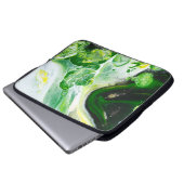 Grüne und weiße Flüssigkeit Laptopschutzhülle (Vorne Knopf)