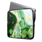 Grüne und weiße Flüssigkeit Laptopschutzhülle (Vorderseite Links)