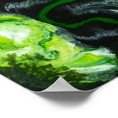 Grüne und weiße Flüssigkeit Poster (Ecke)