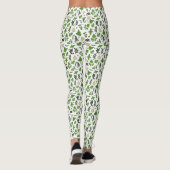Grüne und weiße Gartenkräutern Muster Leggings (Rückseite)