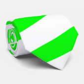 Grüne und weiße gestreifte NeonKrawatte (starke Krawatte (Gerollt)