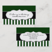 Grüne und weiße gestreifte Visitenkarten Visitenkarte (Vorne/Hinten)