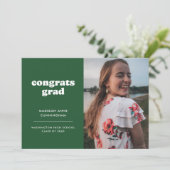 Grüne und weiße Glückwünsche Grad Zwei Foto Abschl Ankündigung (Stehend Vorderseite)