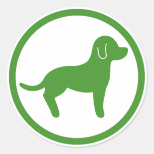 Grüne und weiße Haustiere willkommen Runder Aufkleber