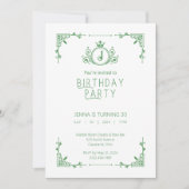 Grüne und weiße Herbstgeburt Einladung 2 (Vorderseite)