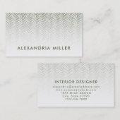 Grüne und weiße Herringbone-Oliven Visitenkarte (Vorne/Hinten)