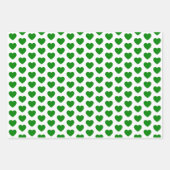 Grüne und Weiße Herzen Geschenkpapier Set (Vorderseite 3)