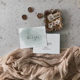 Grüne und weiße Hochzeit Dankeskarte