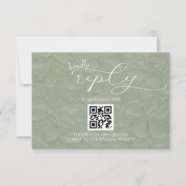 Grüne und weiße Hochzeit Moderne einfache QR RSVP Karte