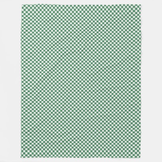 Grüne und weiße karierte Gingham-Plüschdecke Fleecedecke (Vorderseite)