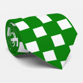 Grüne und weiße karierte Krawatte (Gerollt)