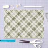 GRÜNE UND WEISSE KARIERTE MUSTER SEIDENPAPIER (Handwerk)