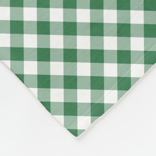Grüne und weiße Karo-Gingham-Fleece-Decke Fleecedecke (Ecke)