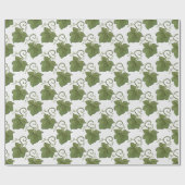 Grüne und weiße Kürbisweine Geschenkpapier (Flach)