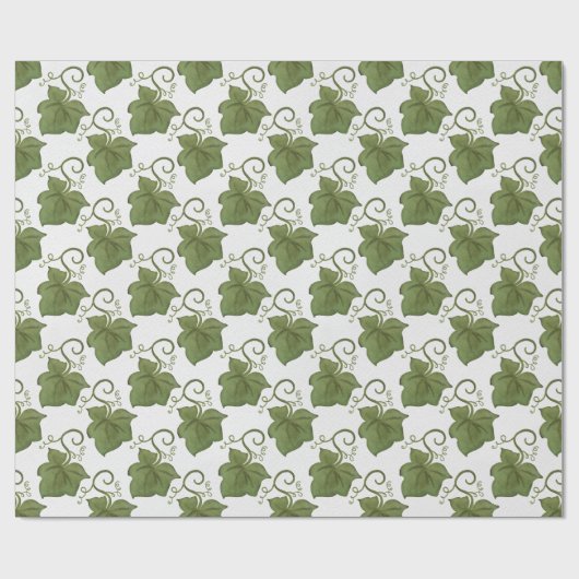 Grüne und weiße Kürbisweine Geschenkpapier (Flach)