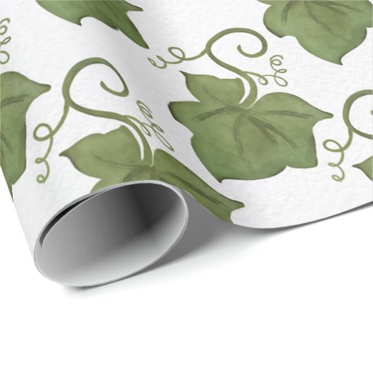 Grüne und weiße Kürbisweine Geschenkpapier (Rolleneckpunkt)