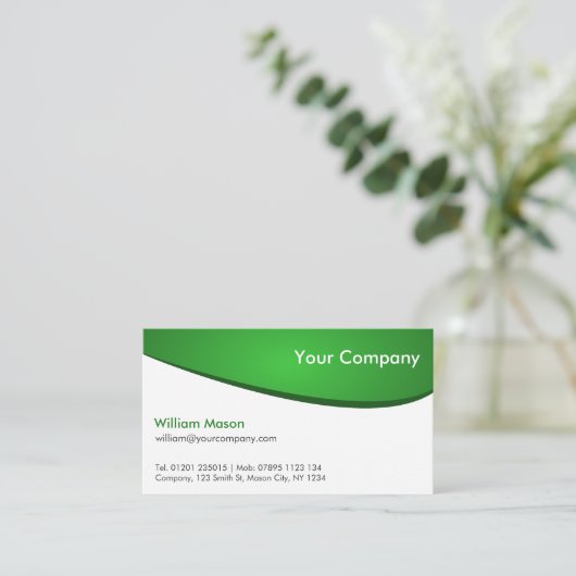 Grüne und weiße Kurven, Berufliche Visitenkarte (Stehend Vorderseite)